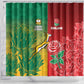 South Africa And England Rugby Shower Curtain Springboks And Red Rose Together - African Pride