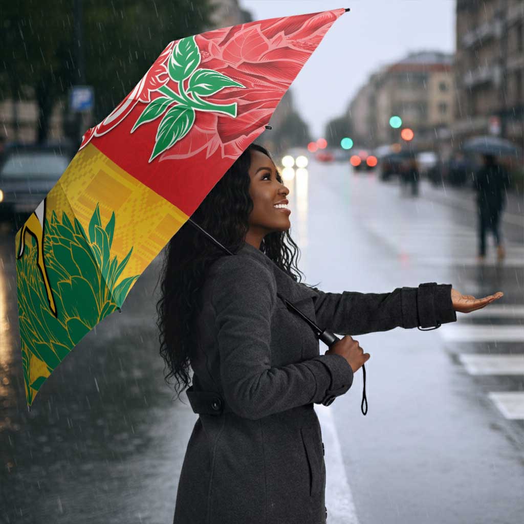 South Africa And England Rugby Umbrella Springboks And Red Rose Together - African Pride