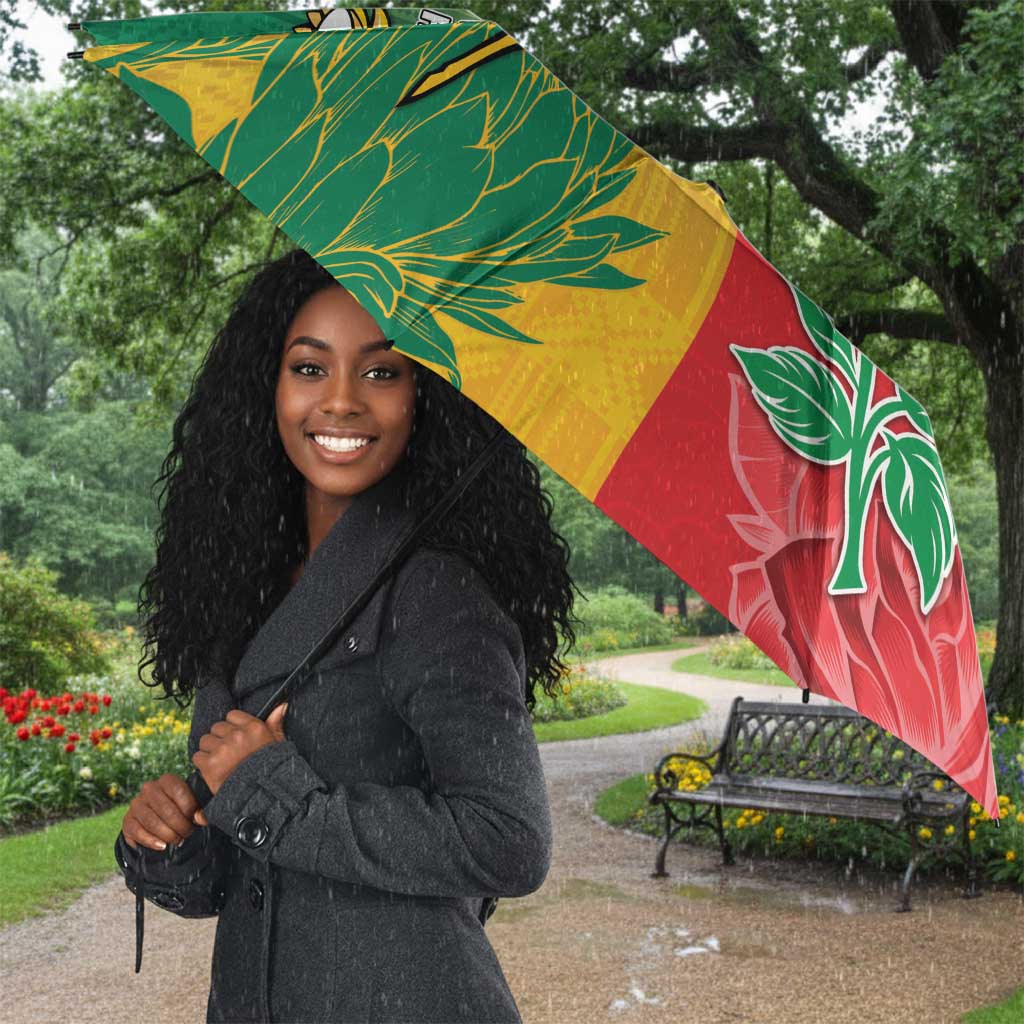 South Africa And England Rugby Umbrella Springboks And Red Rose Together - African Pride