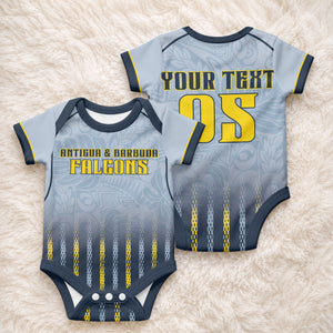 Custom Antigua And Barbuda 2026 Cricket Baby Onesie Fly High Falcons