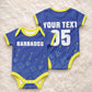 Custom Barbados 2026 Cricket Baby Onesie Tridents Rise