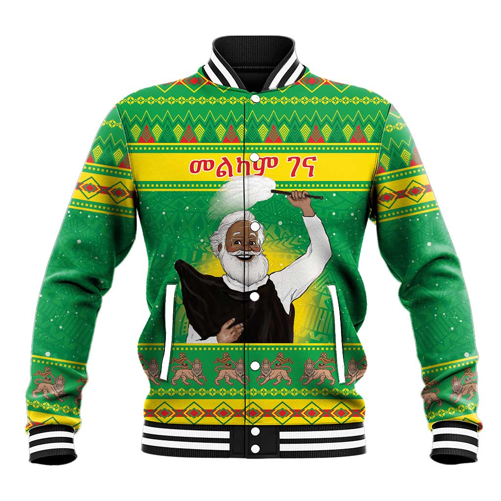 Afro Ethiopia Christmas Baseball Jacket Melkam Gena Yegena Abat LT05