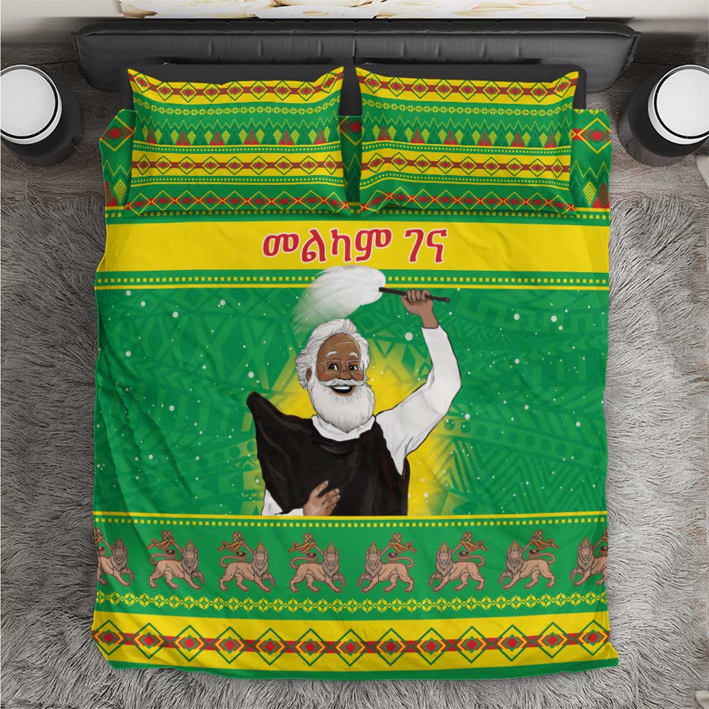 Afro Ethiopia Christmas Bedding Set Melkam Gena Yegena Abat