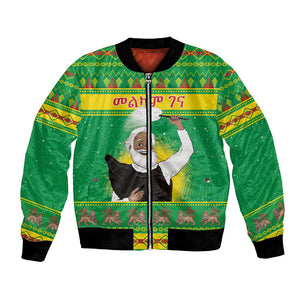 Afro Ethiopia Christmas Bomber Jacket Melkam Gena Yegena Abat