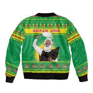 Afro Ethiopia Christmas Bomber Jacket Melkam Gena Yegena Abat