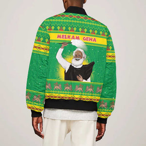 Afro Ethiopia Christmas Bomber Jacket Melkam Gena Yegena Abat