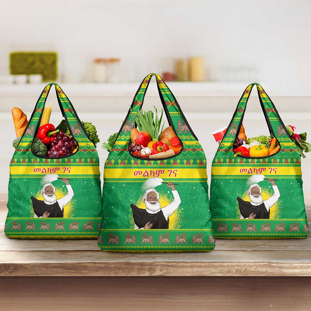 Afro Ethiopia Christmas Grocery Bag Melkam Gena Yegena Abat
