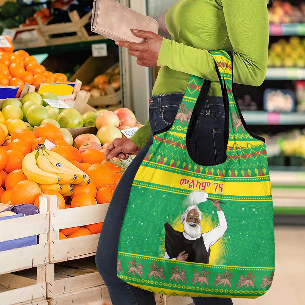 Afro Ethiopia Christmas Grocery Bag Melkam Gena Yegena Abat
