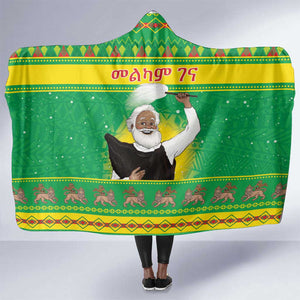 Afro Ethiopia Christmas Hooded Blanket Melkam Gena Yegena Abat