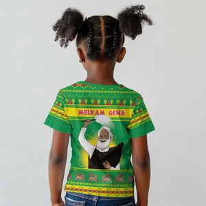 Afro Ethiopia Christmas Kid T shirt Melkam Gena Yegena Abat