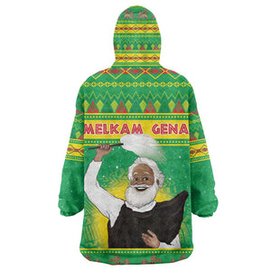 Afro Ethiopia Christmas Kid Wearable Blanket Hoodie Melkam Gena Yegena Abat