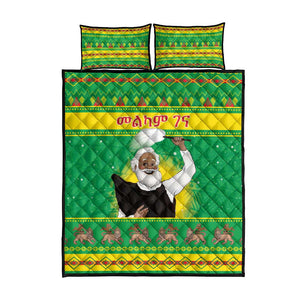 Afro Ethiopia Christmas Quilt Bed Set Melkam Gena Yegena Abat