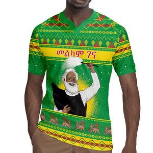 Afro Ethiopia Christmas Rugby Jersey Melkam Gena Yegena Abat