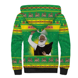 Afro Ethiopia Christmas Sherpa Hoodie Melkam Gena Yegena Abat