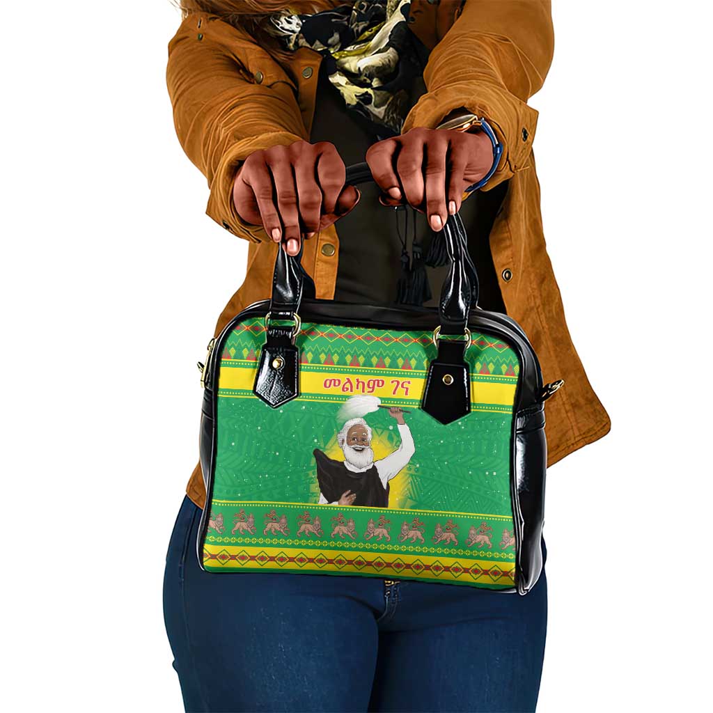 Afro Ethiopia Christmas Shoulder Handbag Melkam Gena Yegena Abat