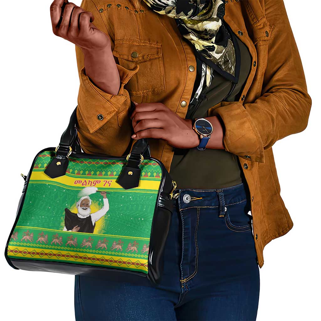 Afro Ethiopia Christmas Shoulder Handbag Melkam Gena Yegena Abat