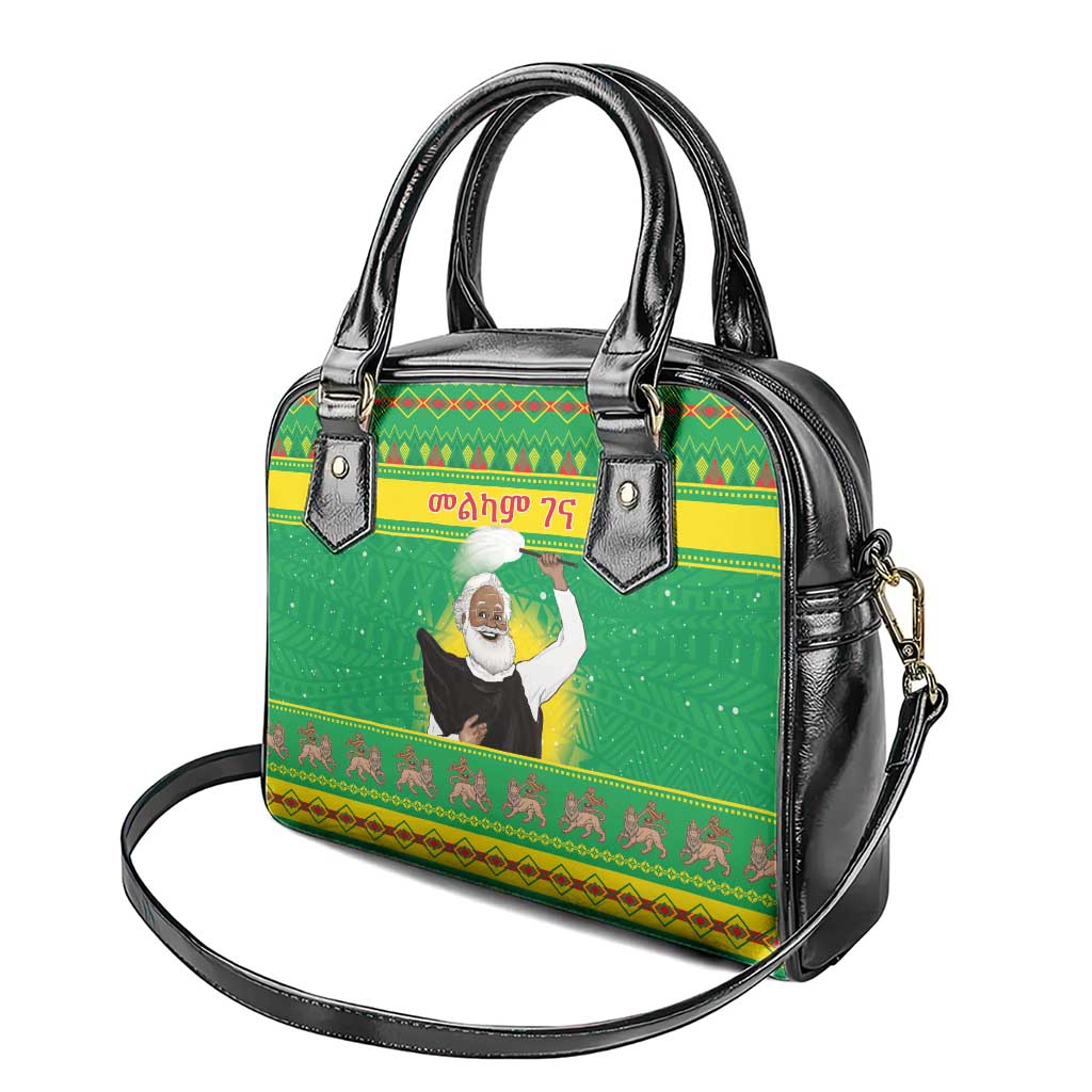 Afro Ethiopia Christmas Shoulder Handbag Melkam Gena Yegena Abat