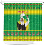 Afro Ethiopia Christmas Shower Curtain Melkam Gena Yegena Abat