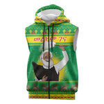 Afro Ethiopia Christmas Sleeveless Zip Hoodie Melkam Gena Yegena Abat - African Pride