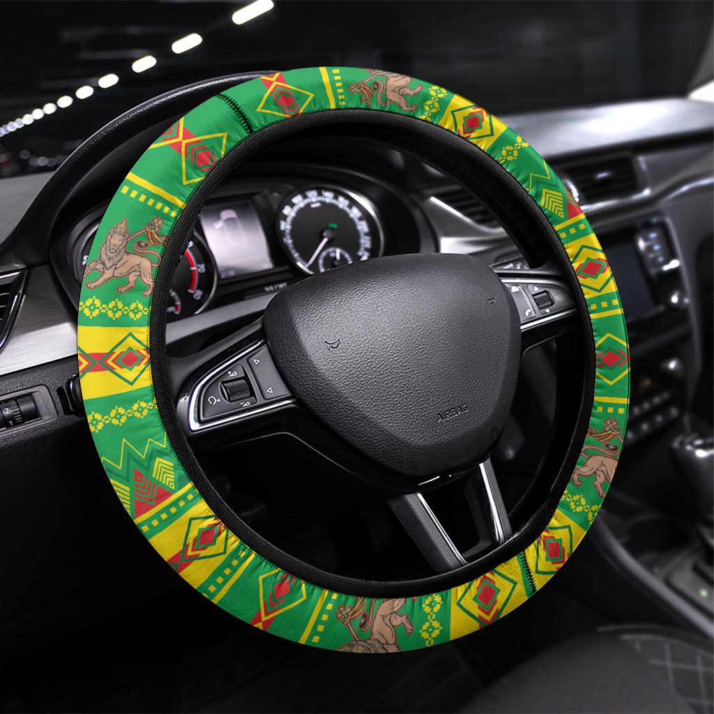 Afro Ethiopia Christmas Steering Wheel Cover Melkam Gena Yegena Abat