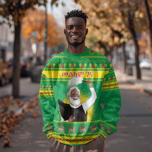 Afro Ethiopia Christmas Sweatshirt Melkam Gena Yegena Abat