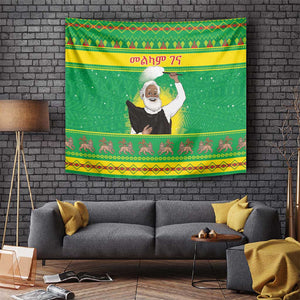 Afro Ethiopia Christmas Tapestry Melkam Gena Yegena Abat