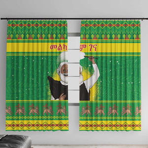 Afro Ethiopia Christmas Window Curtain Melkam Gena Yegena Abat