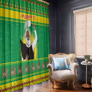 Afro Ethiopia Christmas Window Curtain Melkam Gena Yegena Abat