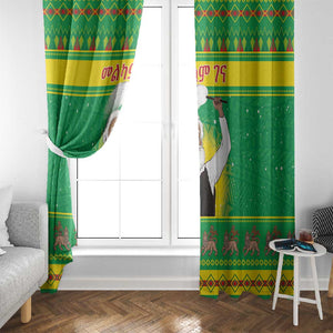 Afro Ethiopia Christmas Window Curtain Melkam Gena Yegena Abat