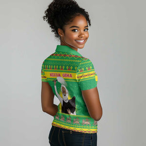 Afro Ethiopia Christmas Women Polo Shirt Melkam Gena Yegena Abat