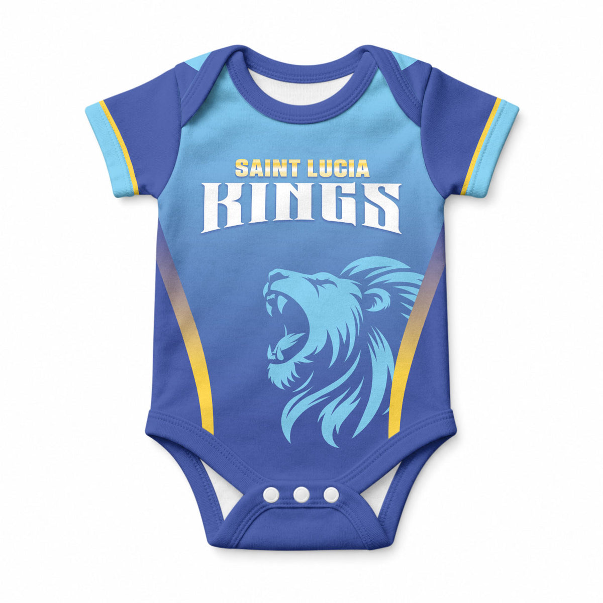 Custom Saint Lucia 2026 Cricket Baby Onesie Kings Never Fall