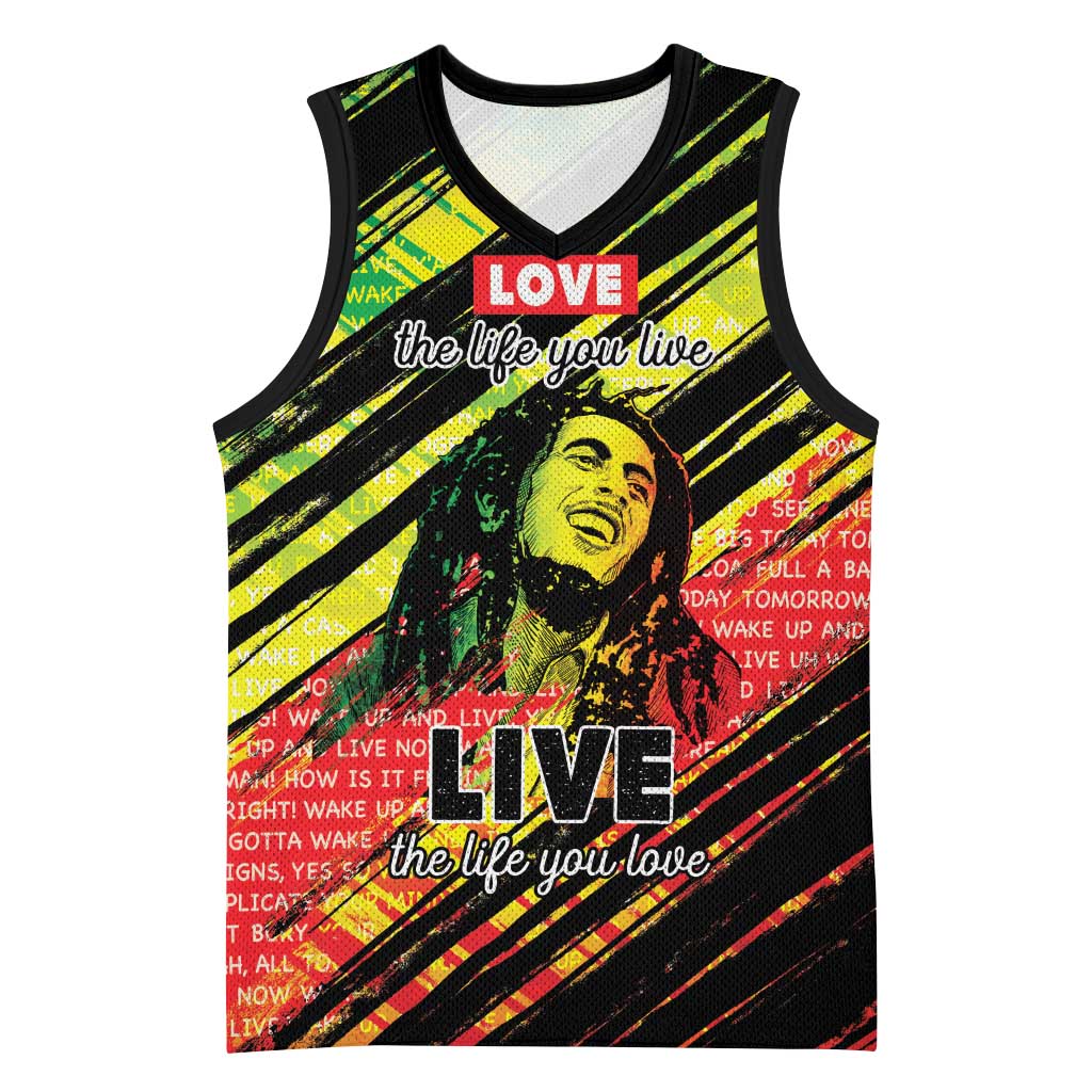 Reggae Legend Basketball Jersey Love The Life You Live Live The Life You Love LT05