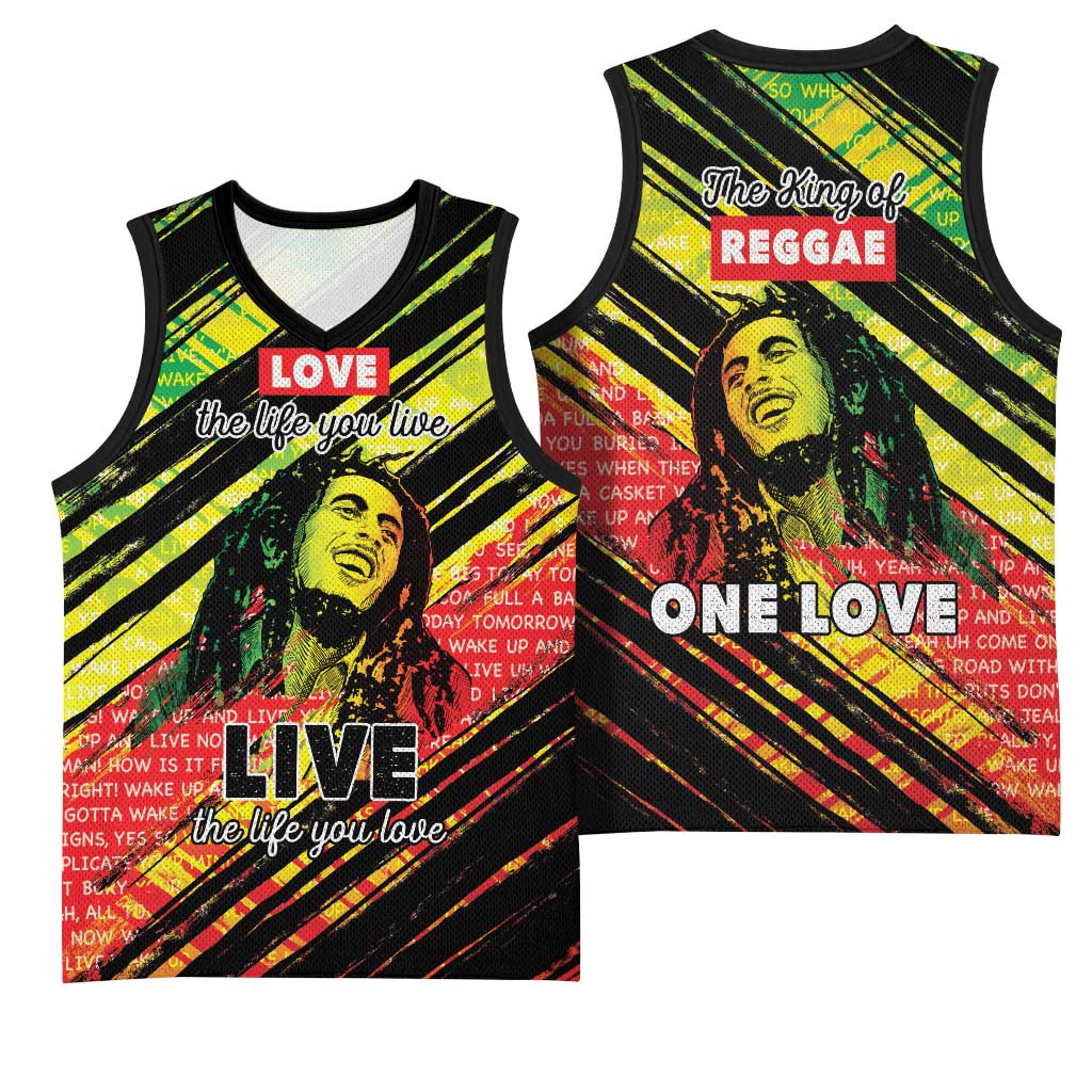 Reggae Legend Basketball Jersey Love The Life You Live Live The Life You Love LT05