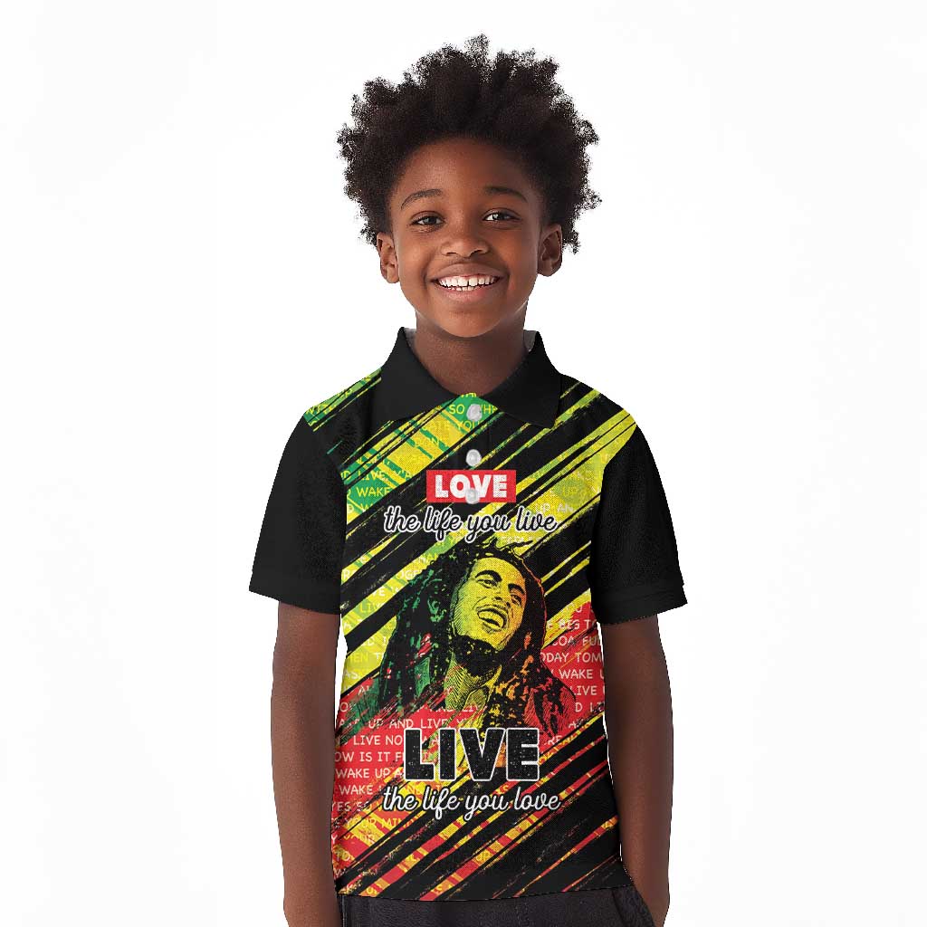 Reggae Legend Kid Polo Shirt Love The Life You Live Live The Life You Love