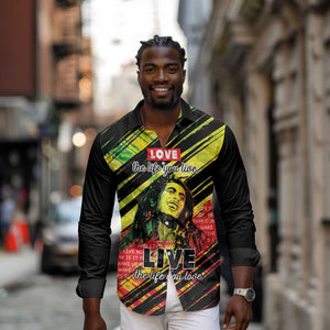 Reggae Legend Long Sleeve Button Shirt Love The Life You Live Live The Life You Love