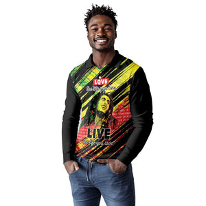 Reggae Legend Long Sleeve Polo Shirt Love The Life You Live Live The Life You Love