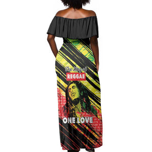 Reggae Legend Off Shoulder Maxi Dress Love The Life You Live Live The Life You Love