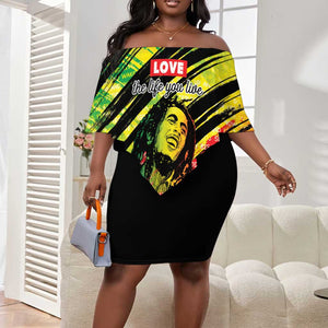 Reggae Legend Off Shoulder Short Dress Love The Life You Live Live The Life You Love