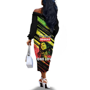 Reggae Legend Off The Shoulder Long Sleeve Dress Love The Life You Live Live The Life You Love