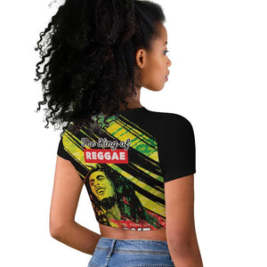 Reggae Legend Raglan Cropped T shirt Love The Life You Live Live The Life You Love