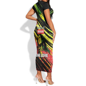 Reggae Legend Short Sleeve Bodycon Dress Love The Life You Live Live The Life You Love