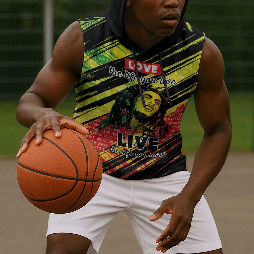 Reggae Legend Sleeveless Hoodie Love The Life You Live Live The Life You Love - African Pride