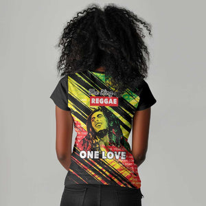 Reggae Legend Women V-Neck T-Shirt Love The Life You Live Live The Life You Love