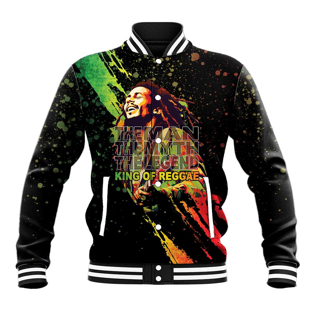 Afro Legend Bob Baseball Jacket One Love Heart Destiny