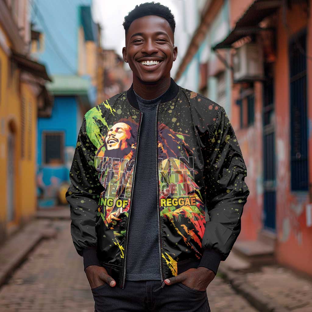 Afro Legend Bob Bomber Jacket One Love Heart Destiny