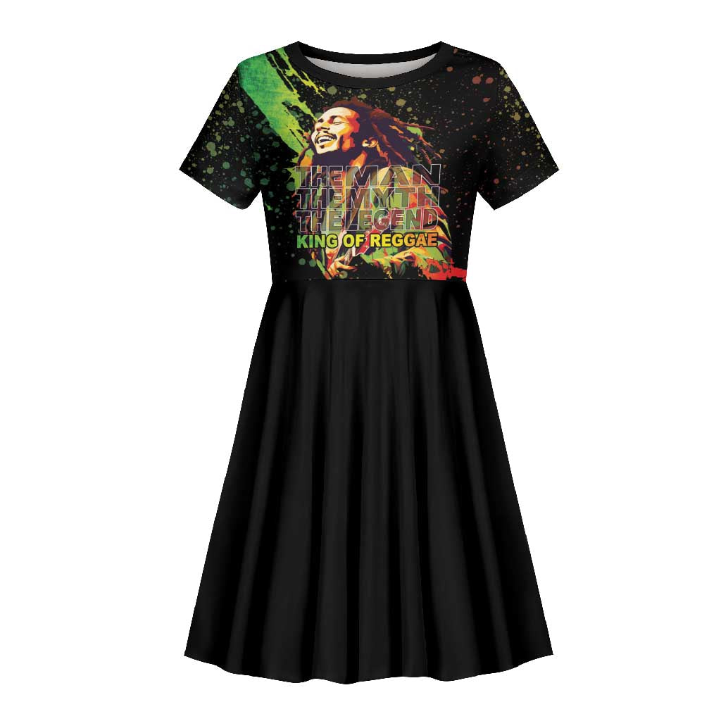 Afro Legend Bob Kid Short Sleeve Dress One Love Heart Destiny