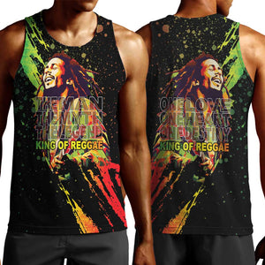 Afro Legend Bob Men Tank Top One Love Heart Destiny