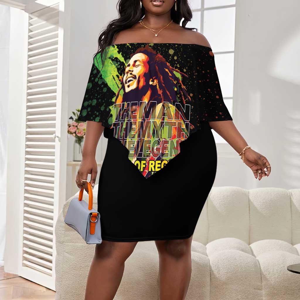 Afro Legend Bob Off Shoulder Short Dress One Love Heart Destiny