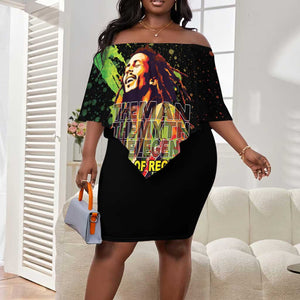 Afro Legend Bob Off Shoulder Short Dress One Love Heart Destiny