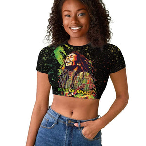 Afro Legend Bob Raglan Cropped T shirt One Love Heart Destiny